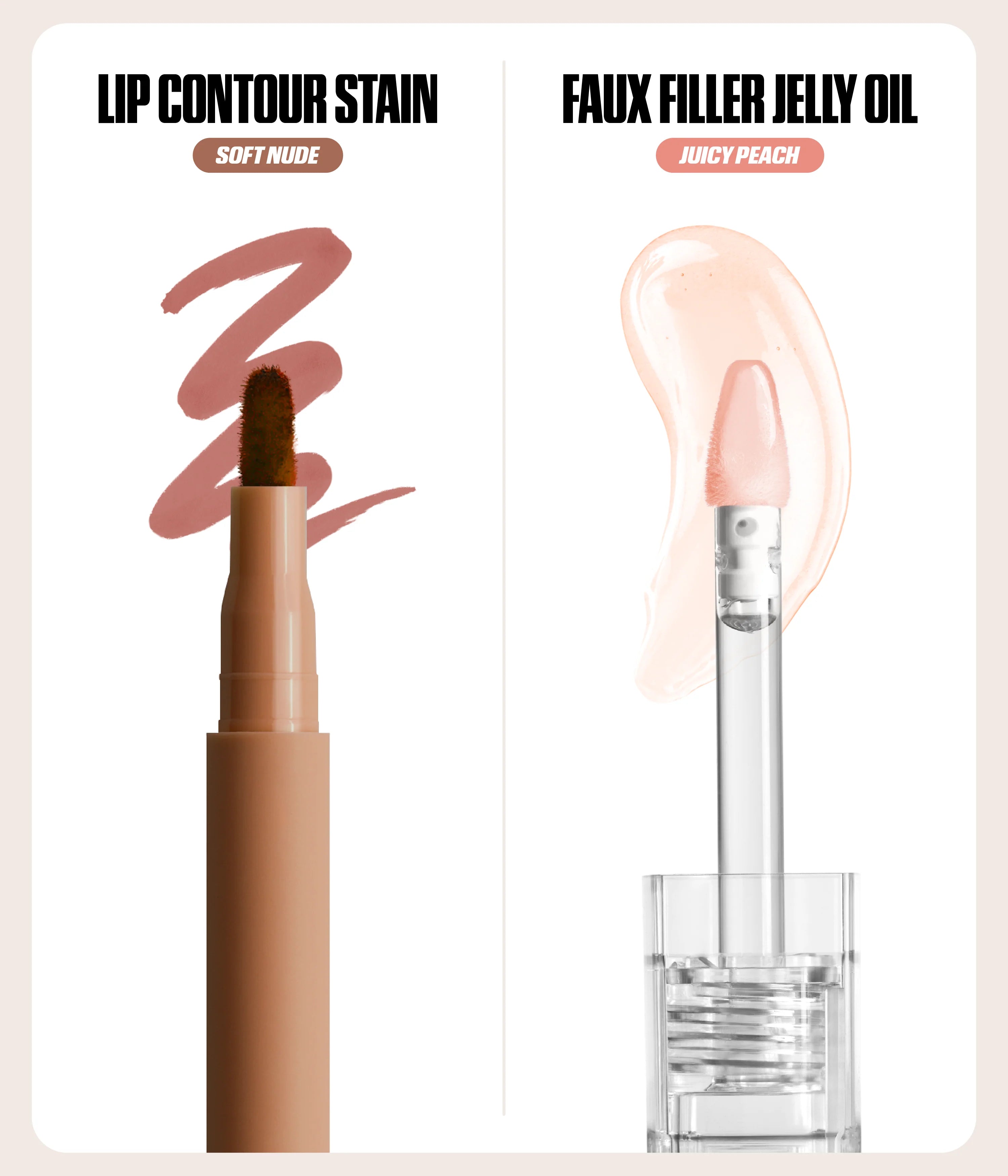 huda-beauty-faux-filler-makeout-sesh-lip-duo-peachy-nudes-lip-set-2 image 3