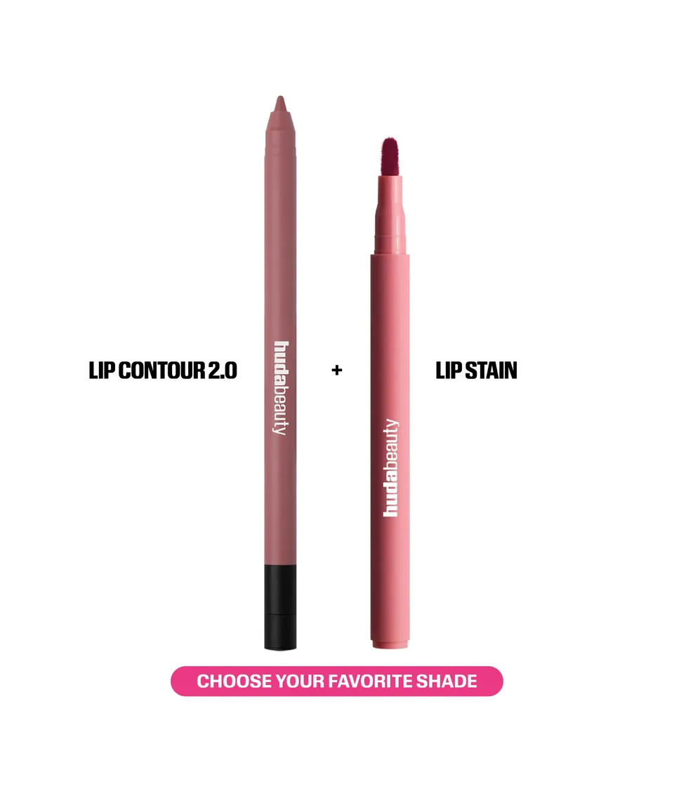 huda-beauty-lip-contour-stain-duo-lipliner-set-matt-braun image 1