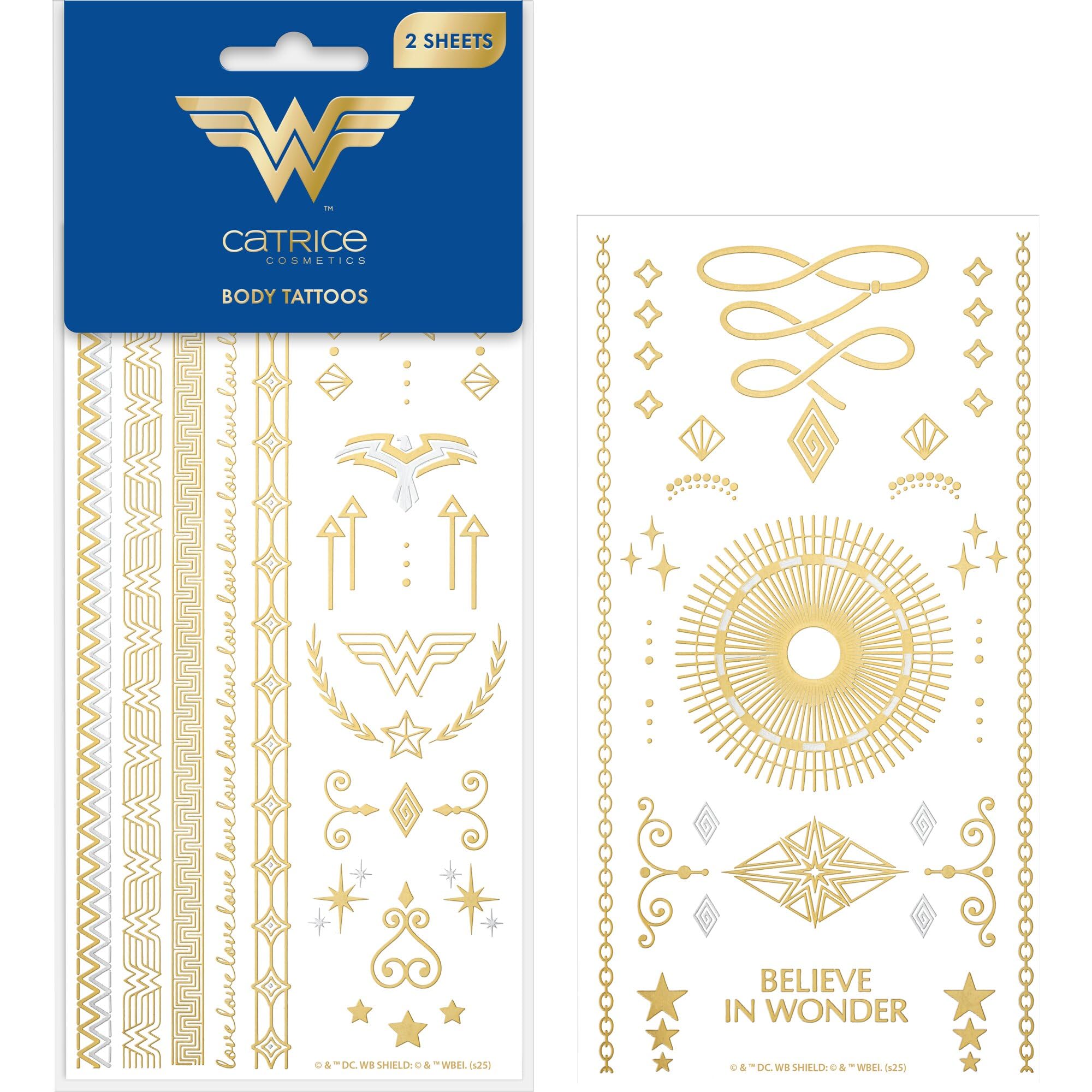 catrice-wonder-woman-body-tattoos-metallic-gold-silber-2-stk image 1