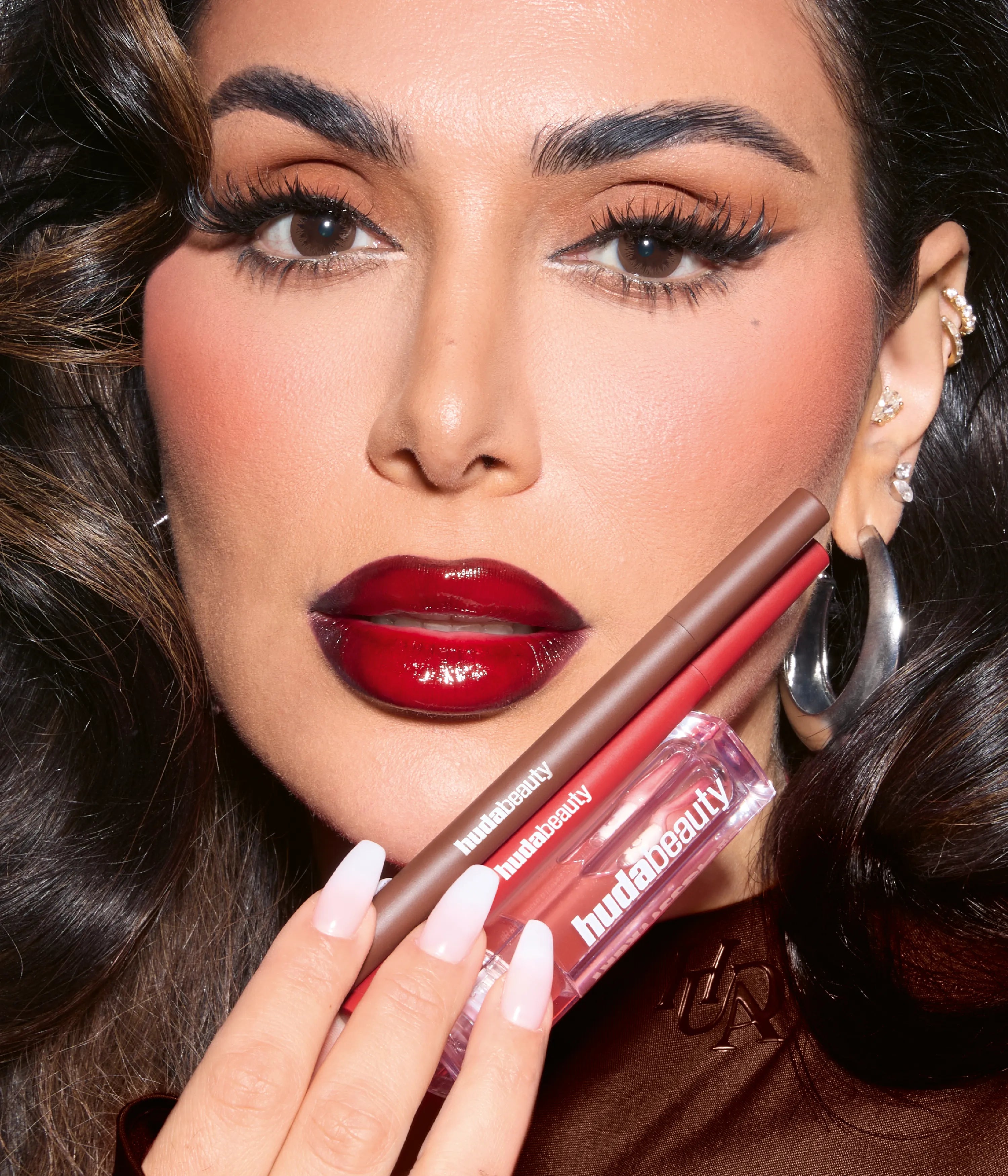 huda-beauty-faux-filler-rich-brown-cherry-lip-kit-lippen-set image 2