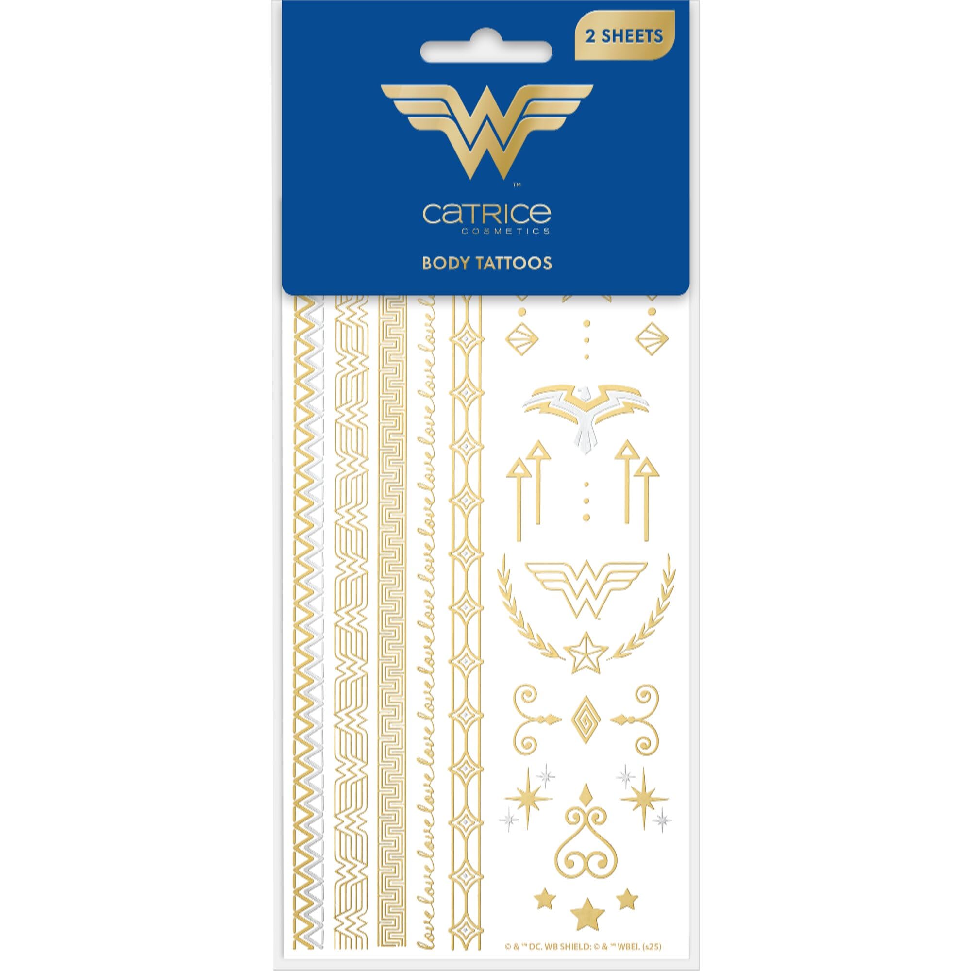 catrice-wonder-woman-body-tattoos-metallic-gold-silber-2-stk image 2